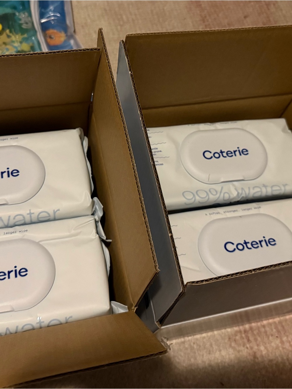 8 Pack Coterie The Wipe 99% Water Baby Wipes Plastic-Free Hypoallergenic